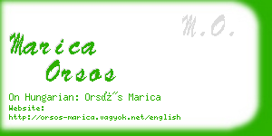 marica orsos business card